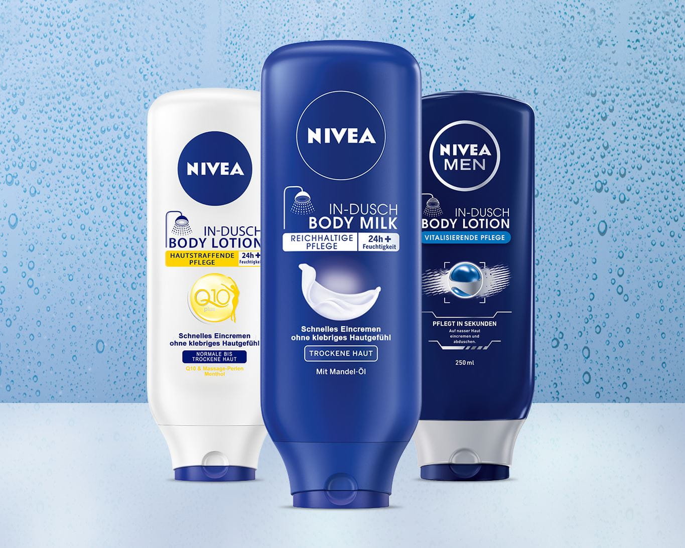 A primeira loção corporal NIVEA para o duche