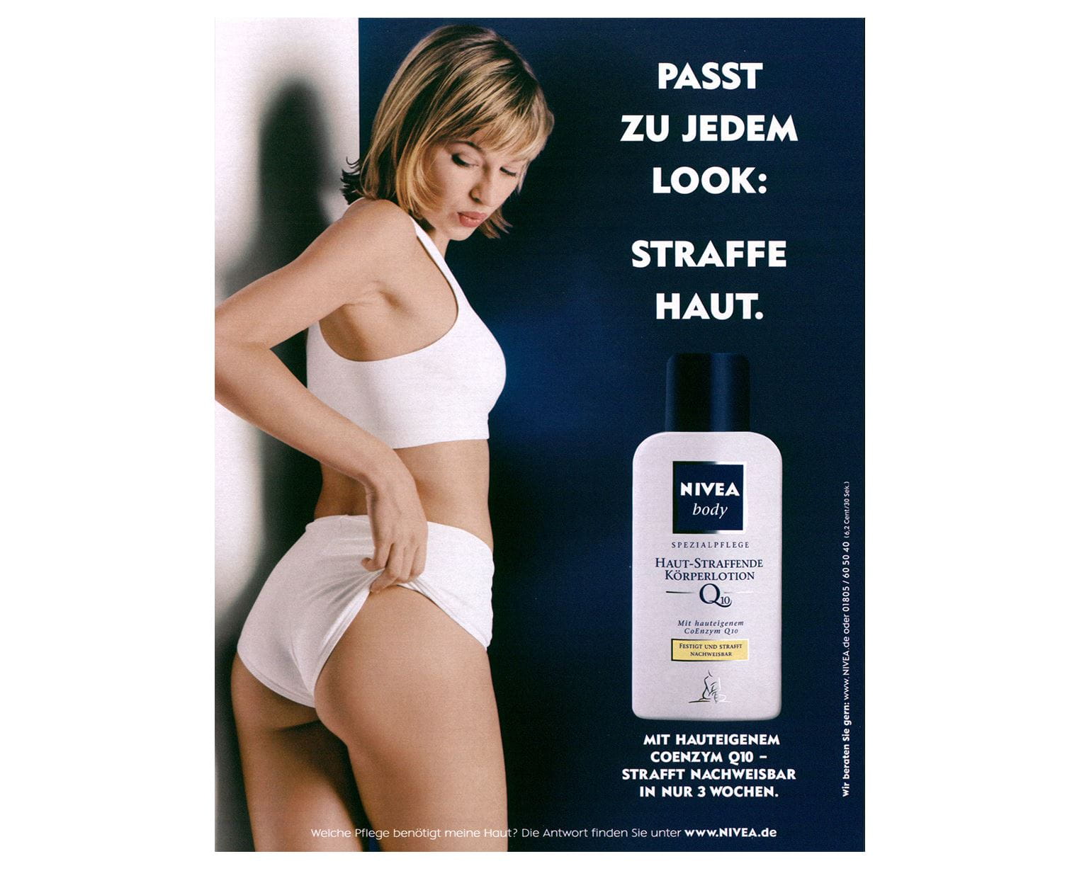 Anúncio NIVEA, Body Lotion Q10 — 2002