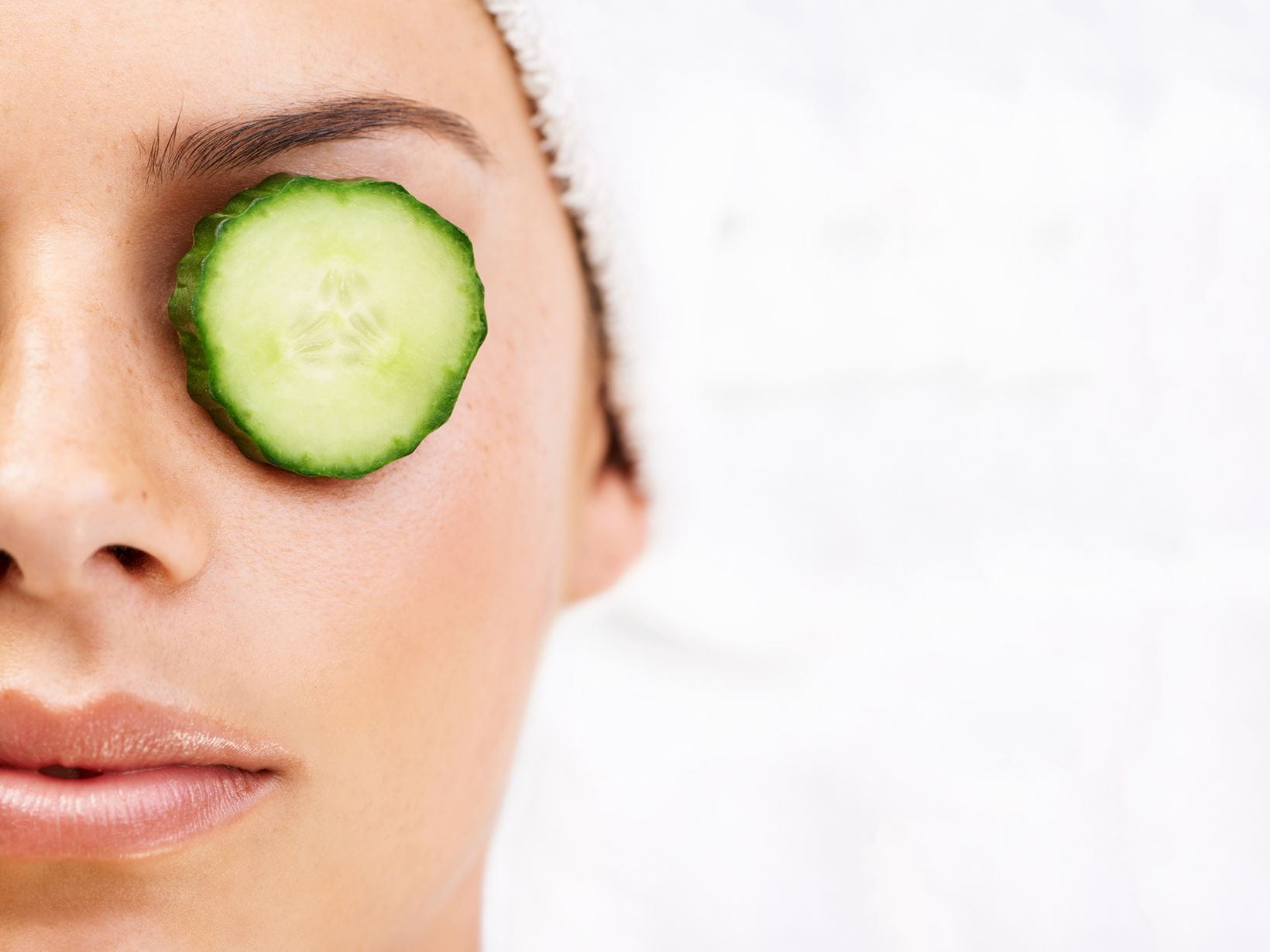 woman with cucumber