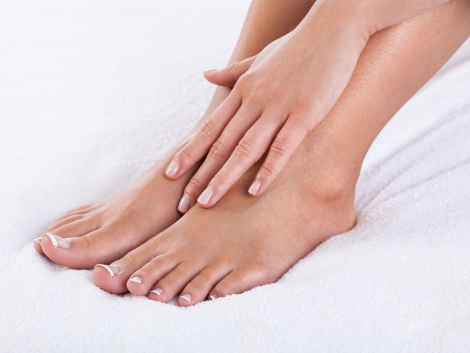 nice pair of feet on a white background