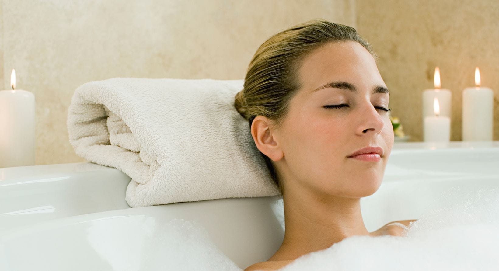 woman relaxing in the bath