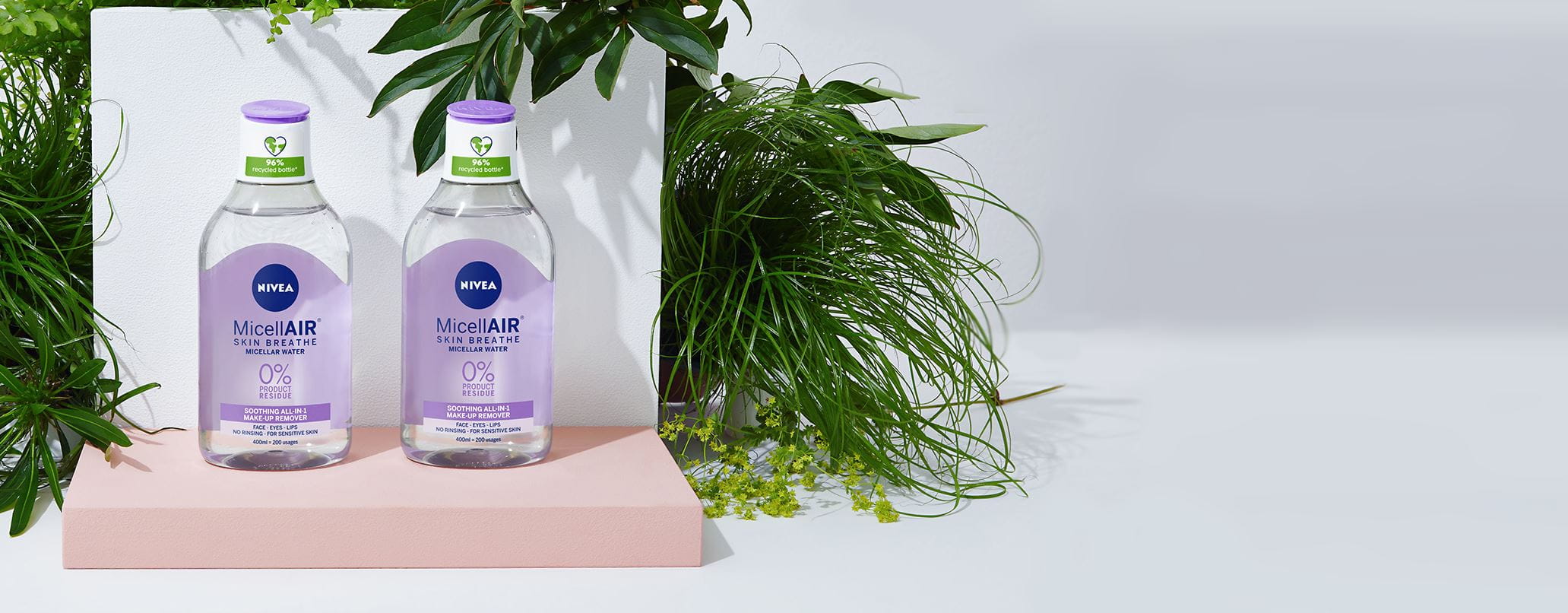 NIVEA MicellAIR®-emballage er lavet at 96% genanvendt plastik