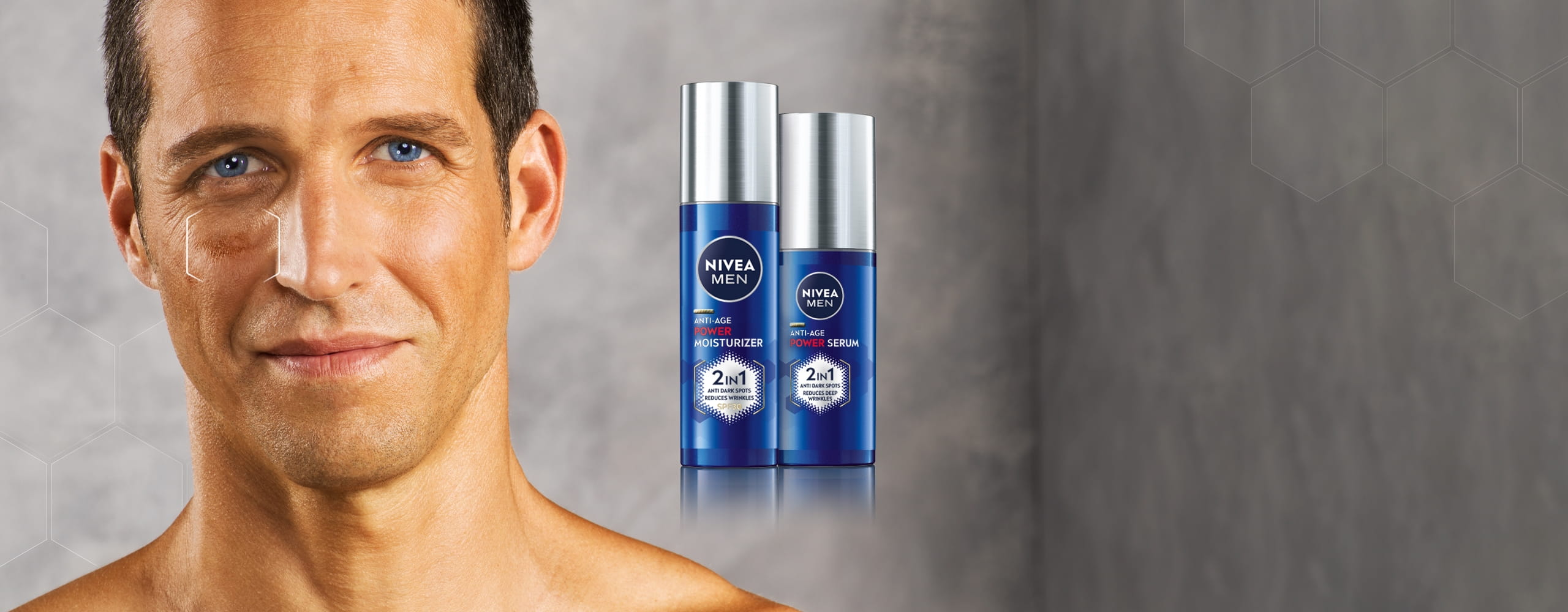Men with young-looking skin