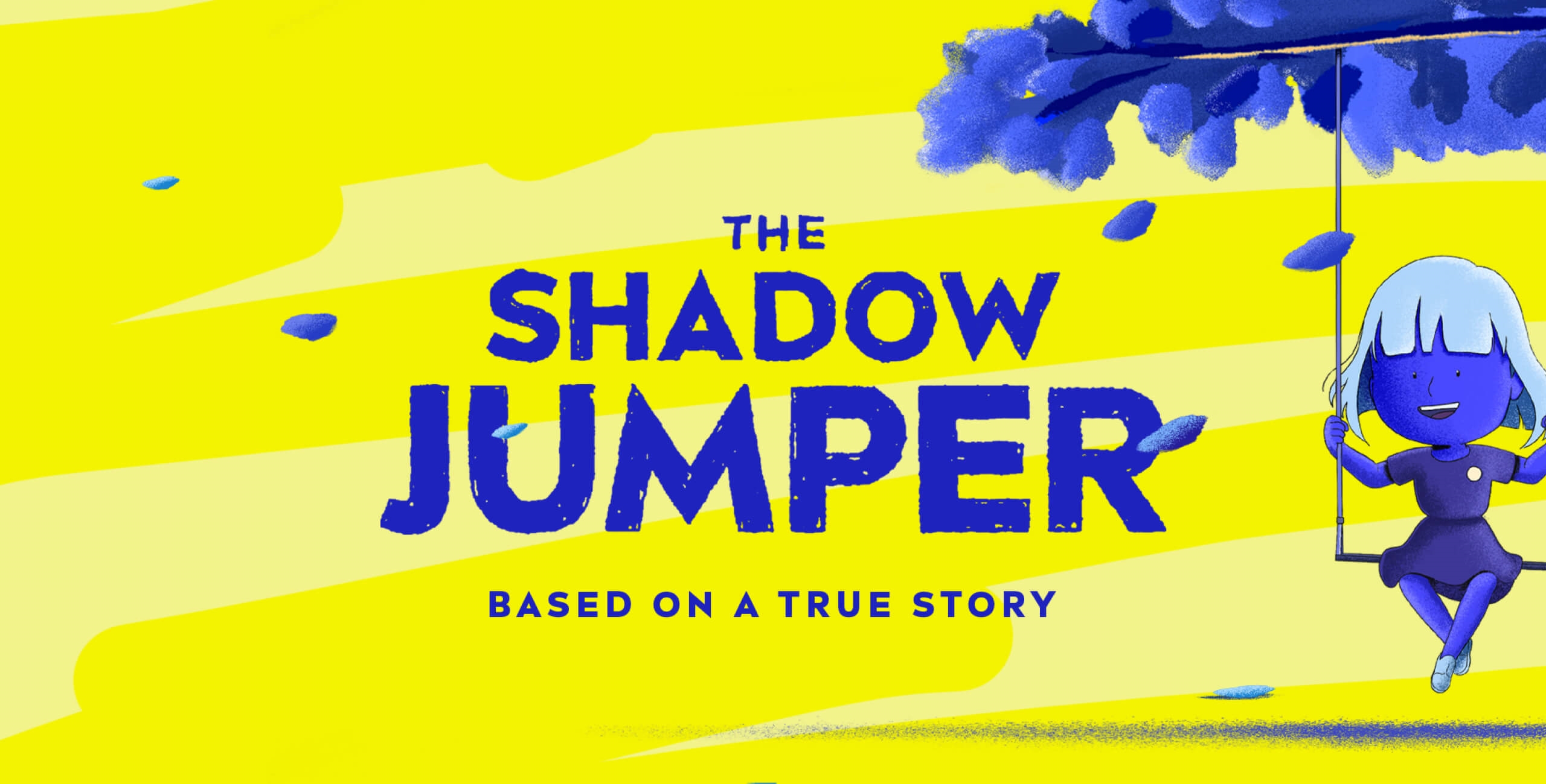 Charlotte has a rare skin condition so she is swinging under a tree where she is protected from the sun. 