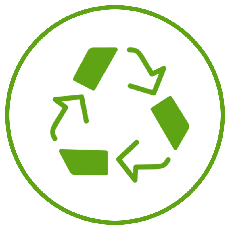 Stands for 100% recyclability