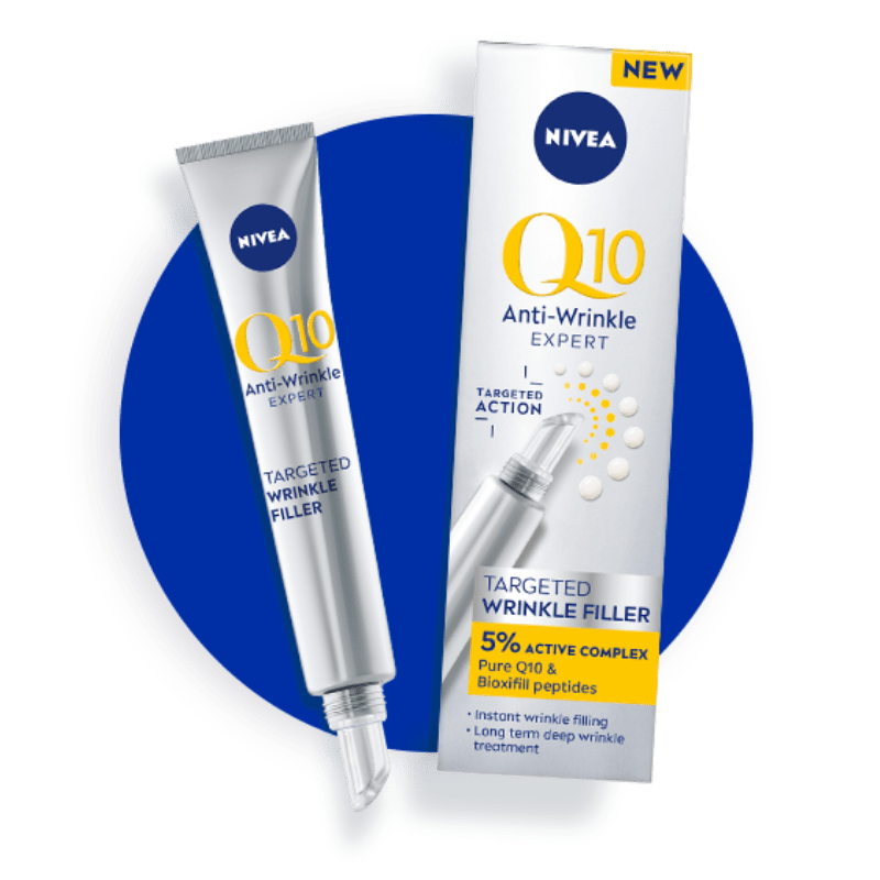 The picture is displaying the packaging of the Nivea Q10 product.