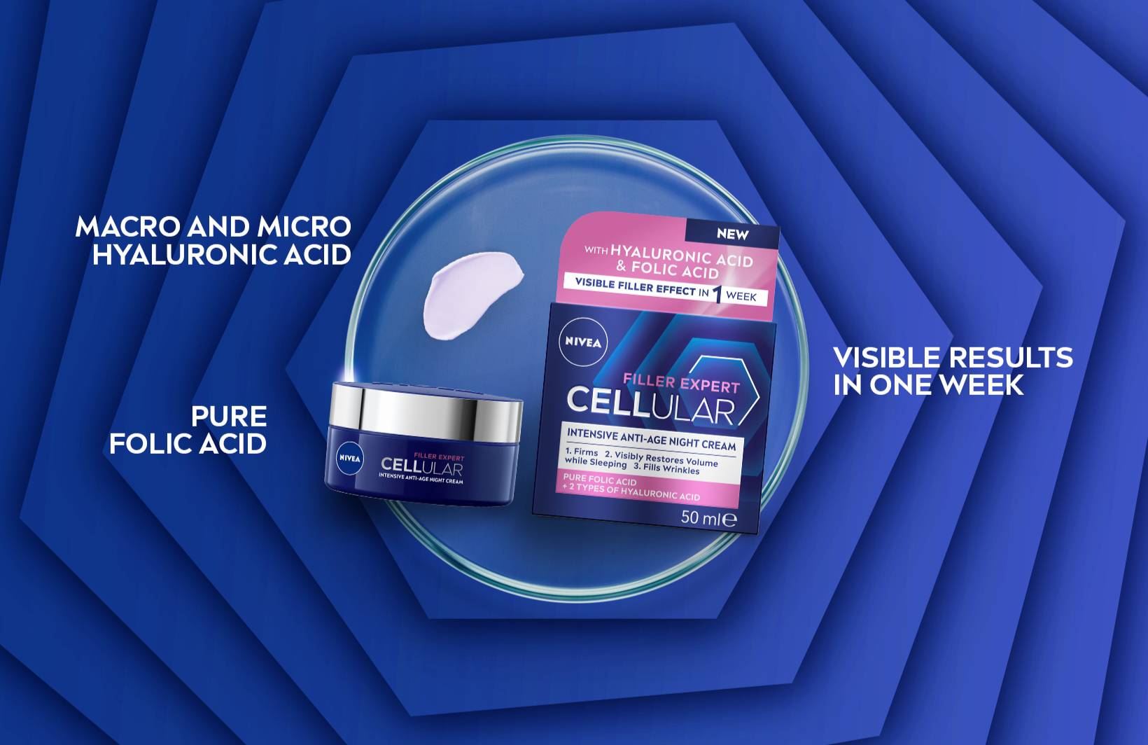 Packaging of Nivea deep wrinkle cream with hyaluronic acid