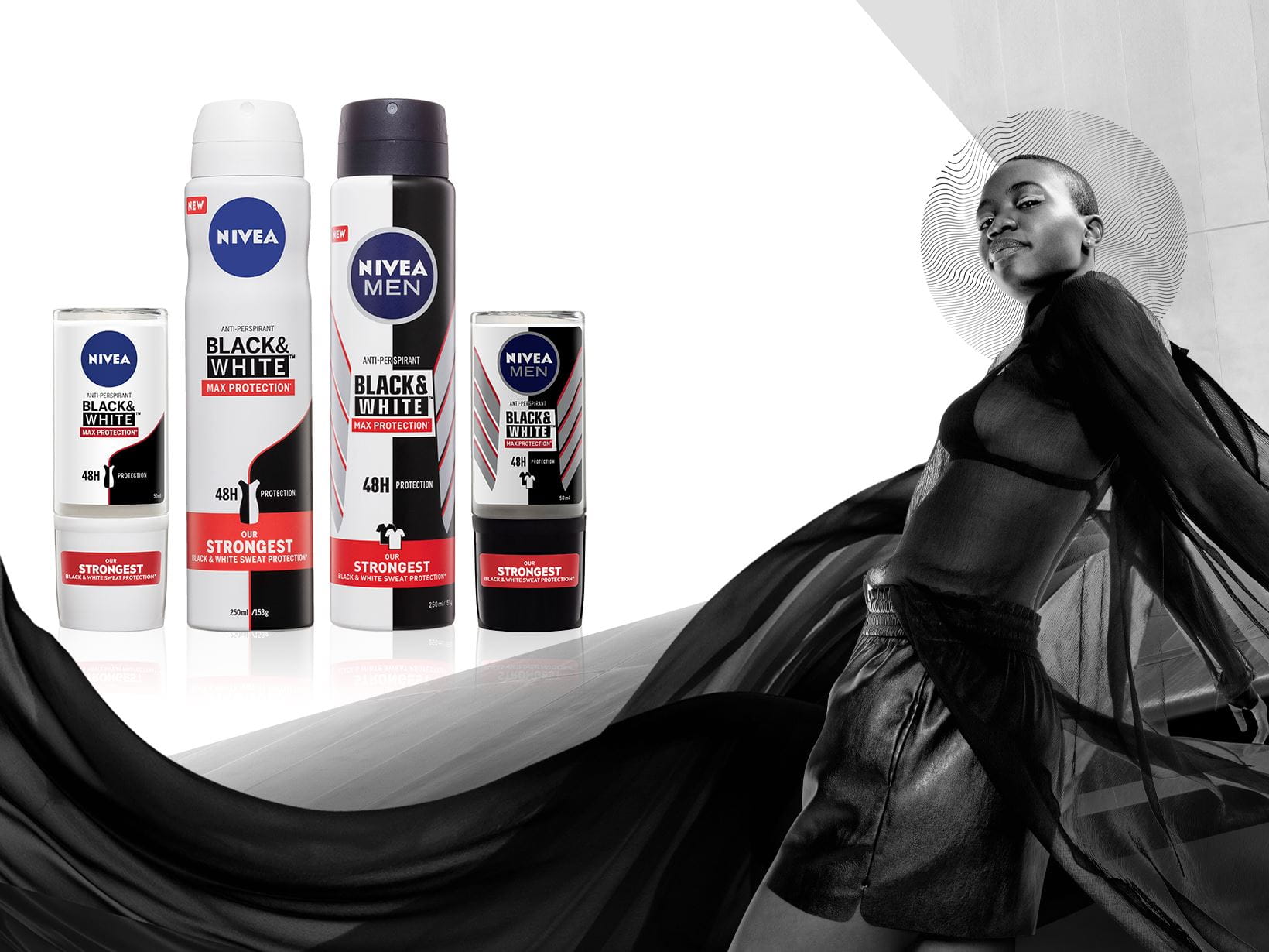 NIVEA black and white header