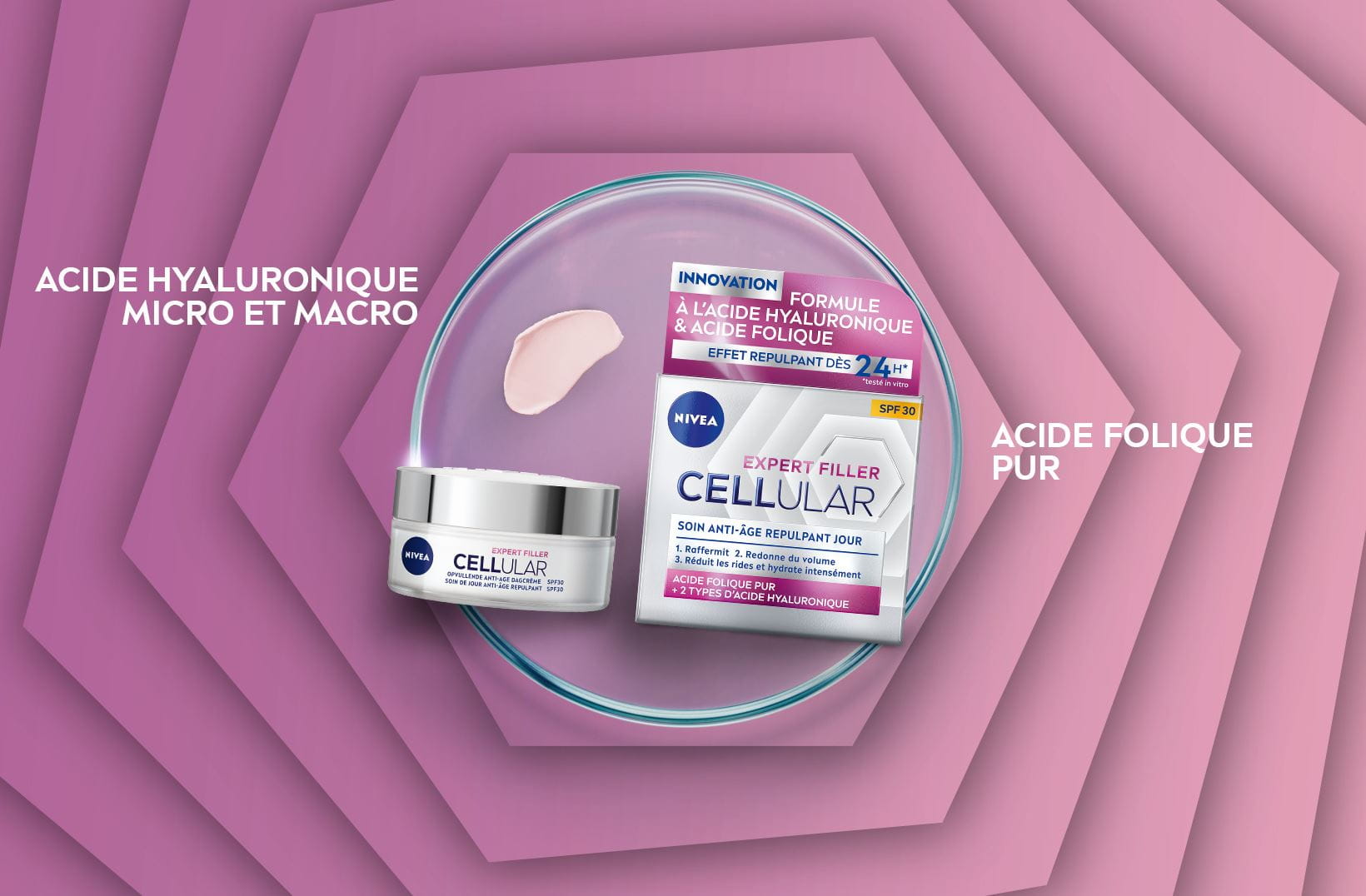 Packaging of Nivea deep wrinkle cream with hyaluronic acid