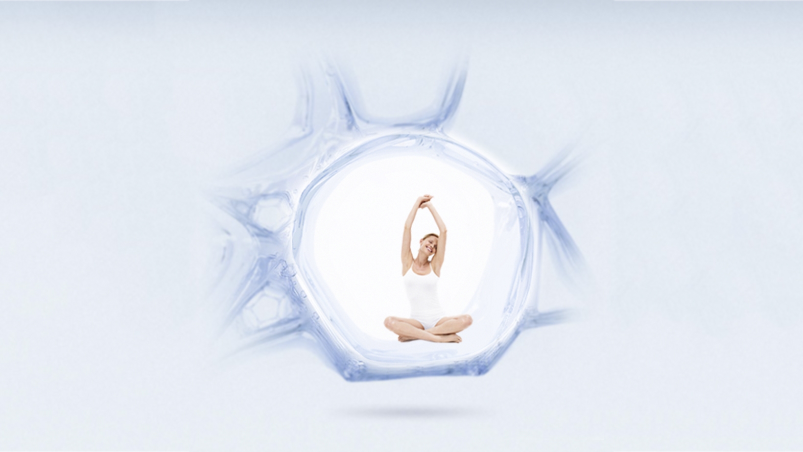 Vrouw zittend in bubbel