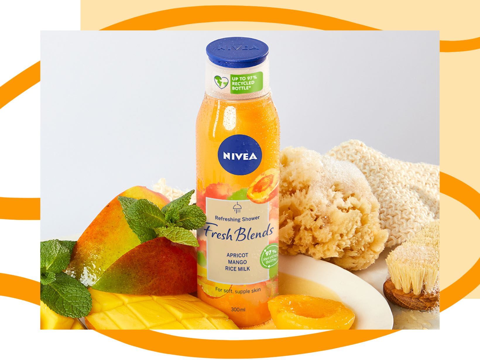 NIVEA Fresh blends кайсия и манго, душ гел за тяло