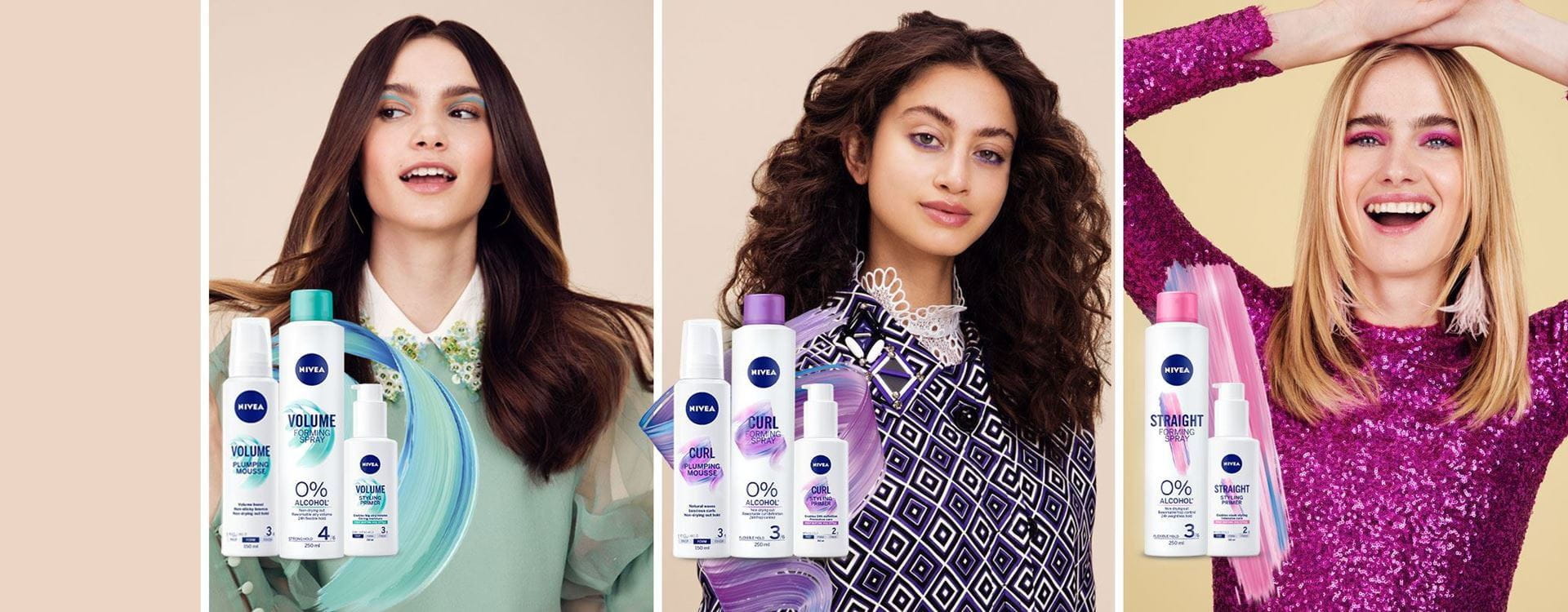 Стилизираща серия за коса NIVEA, грижа за коса, стилизиращи продукти