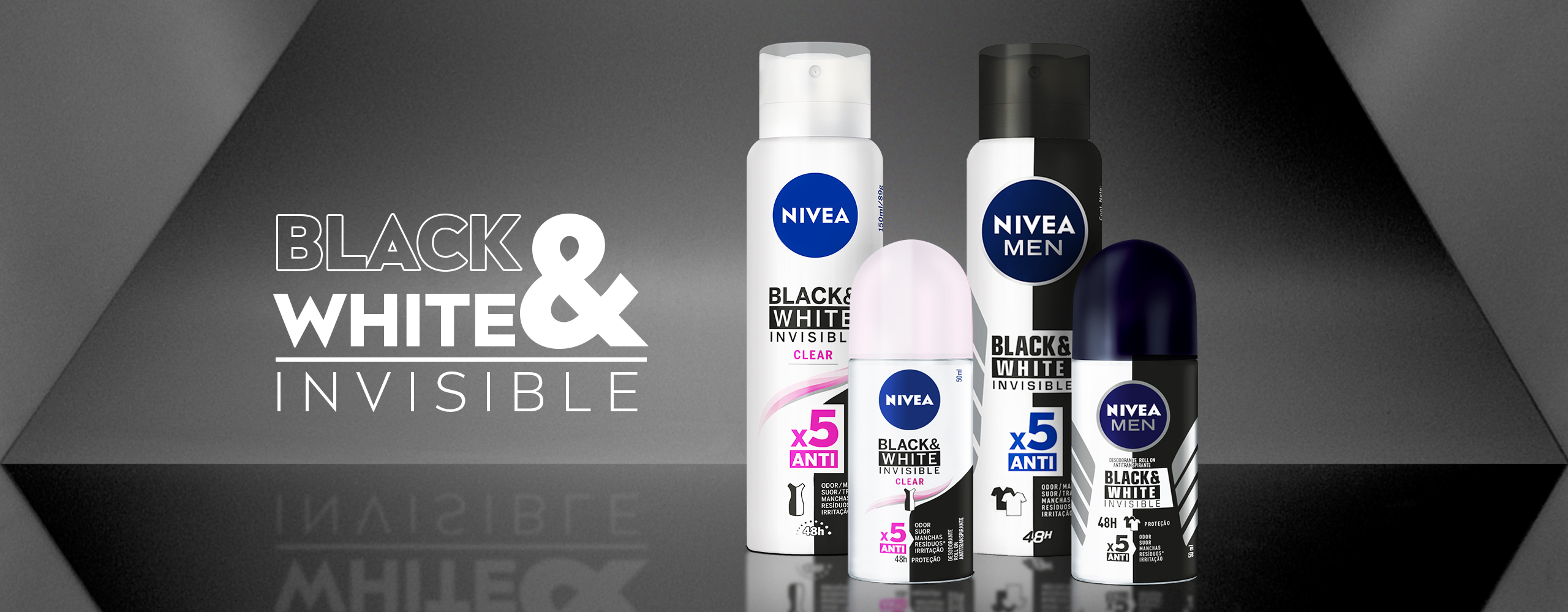 Desodorante Antitranspirante INVISIBLE BLACK & WHITE
