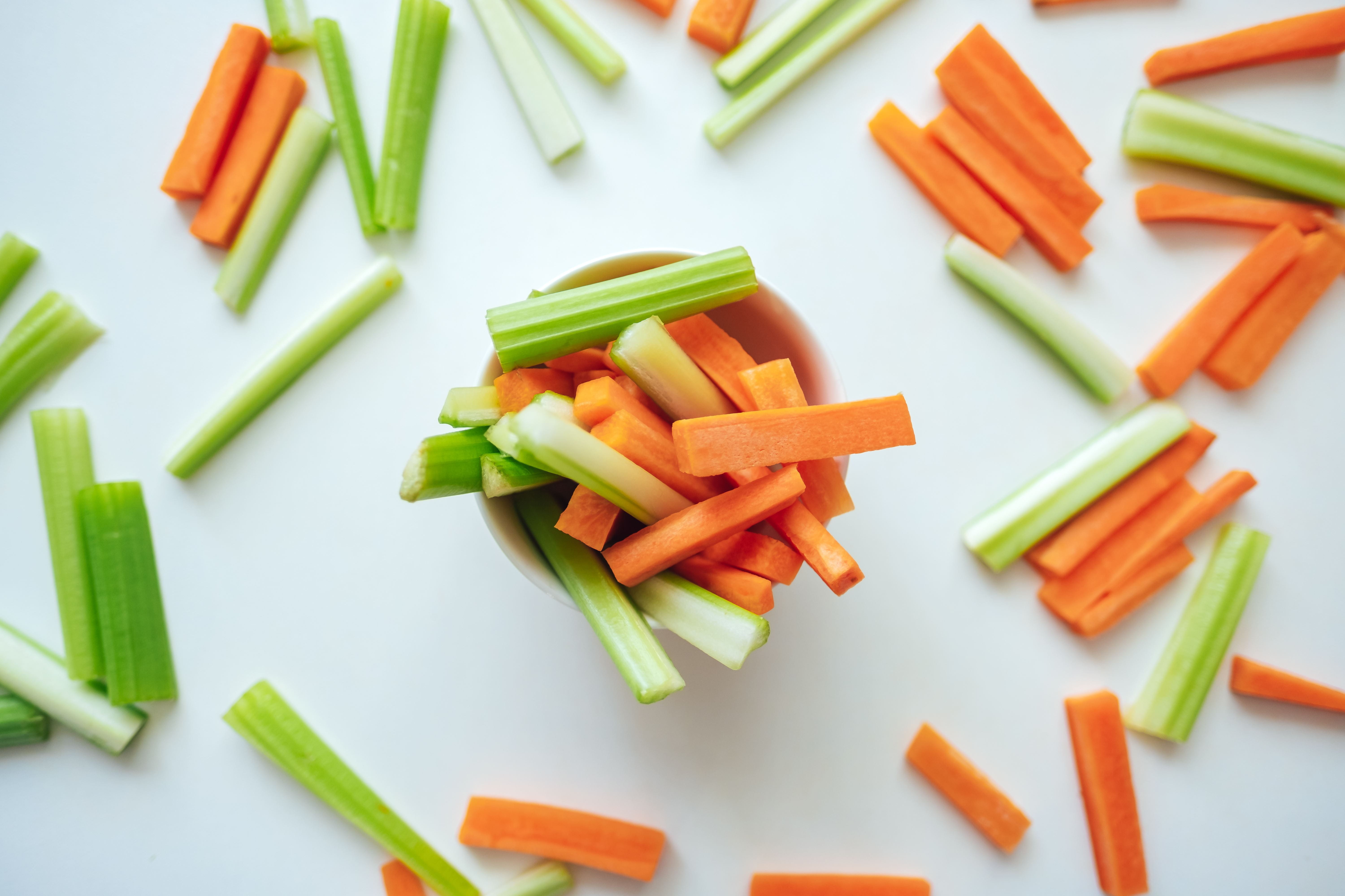 Carrot and celery sticks