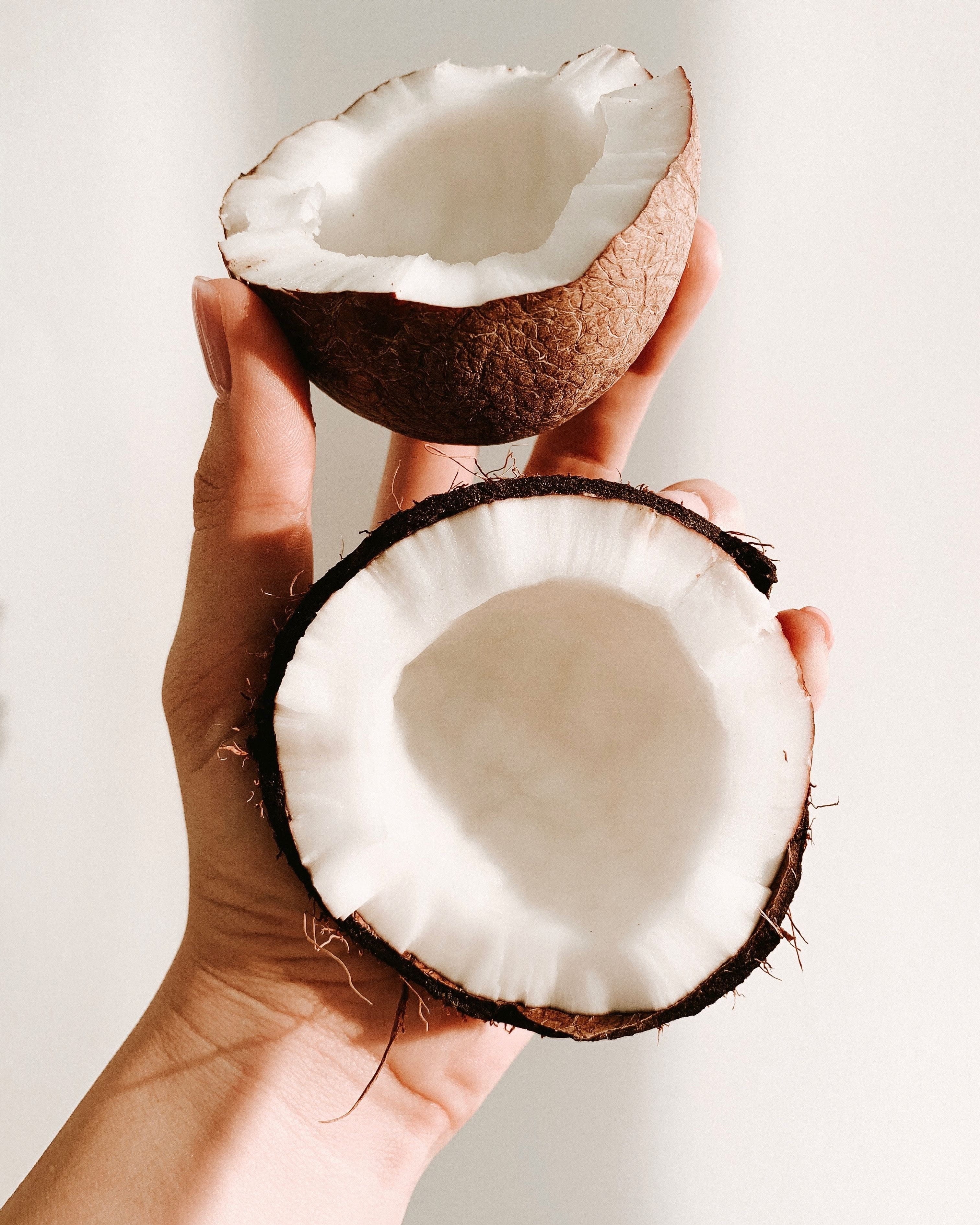 hand holding coconut