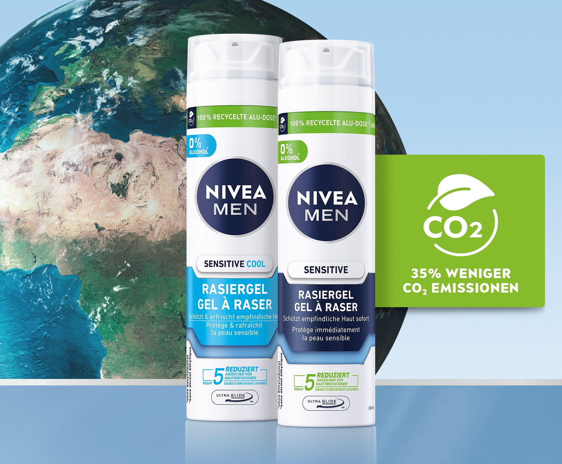 NIVEA MEN Rasiergel in recycelten Aluminiumdosen
