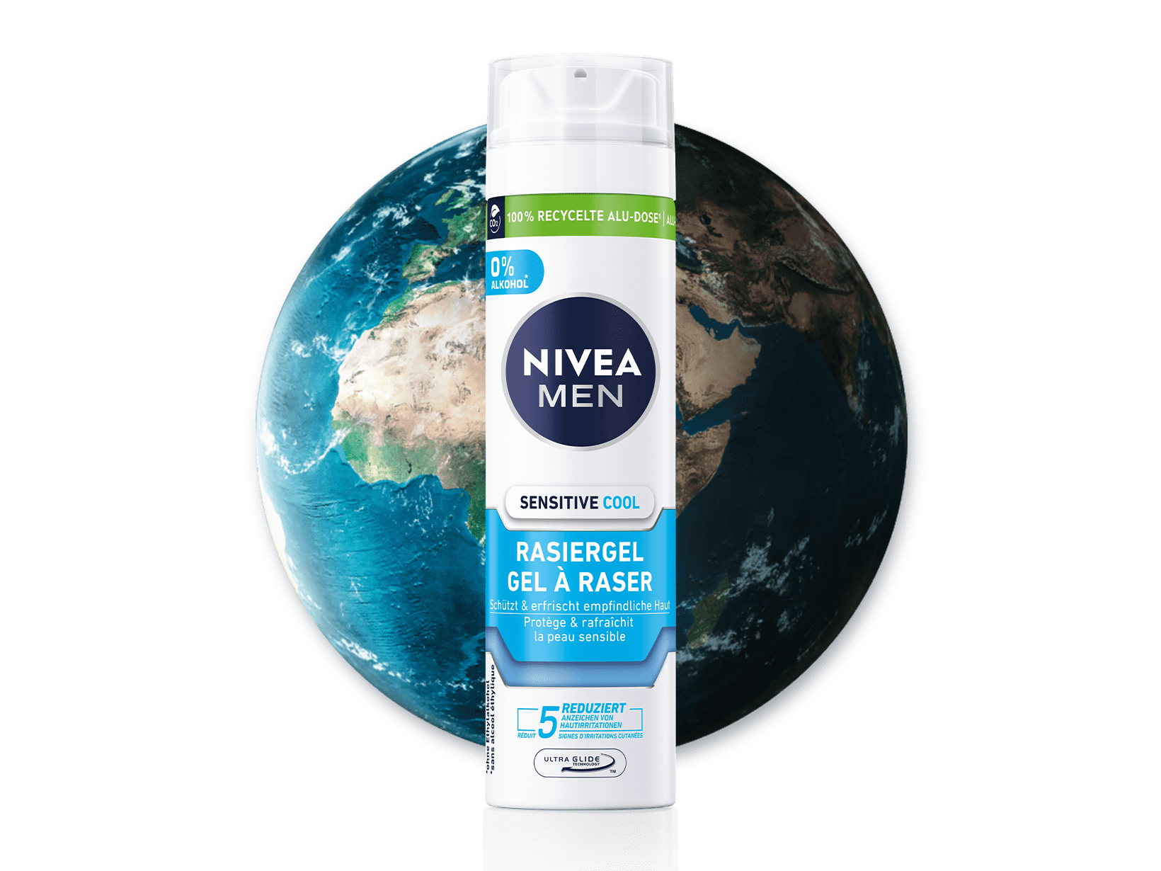 Gel à Raser NIVEA MEN respectueux de l'environnement en aluminium 100% recyclé  Sensitive Cool