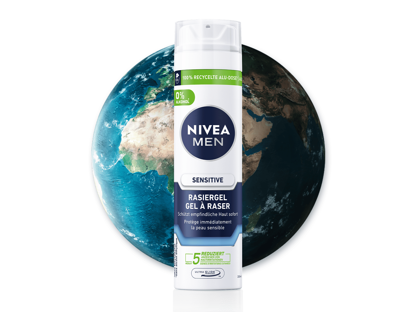 Gel à Raser NIVEA MEN respectueux de l'environnement en aluminium 100% recyclé  Sensitive