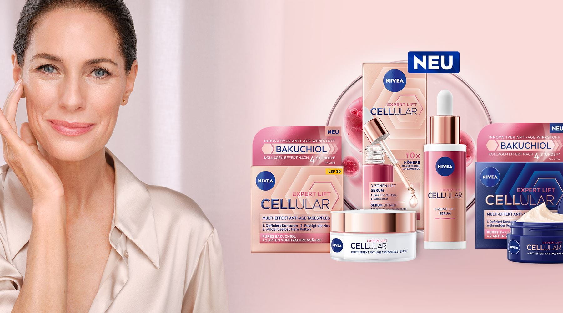 Unsere NIVEA CELLULAR Expert Lift Pflegeserie