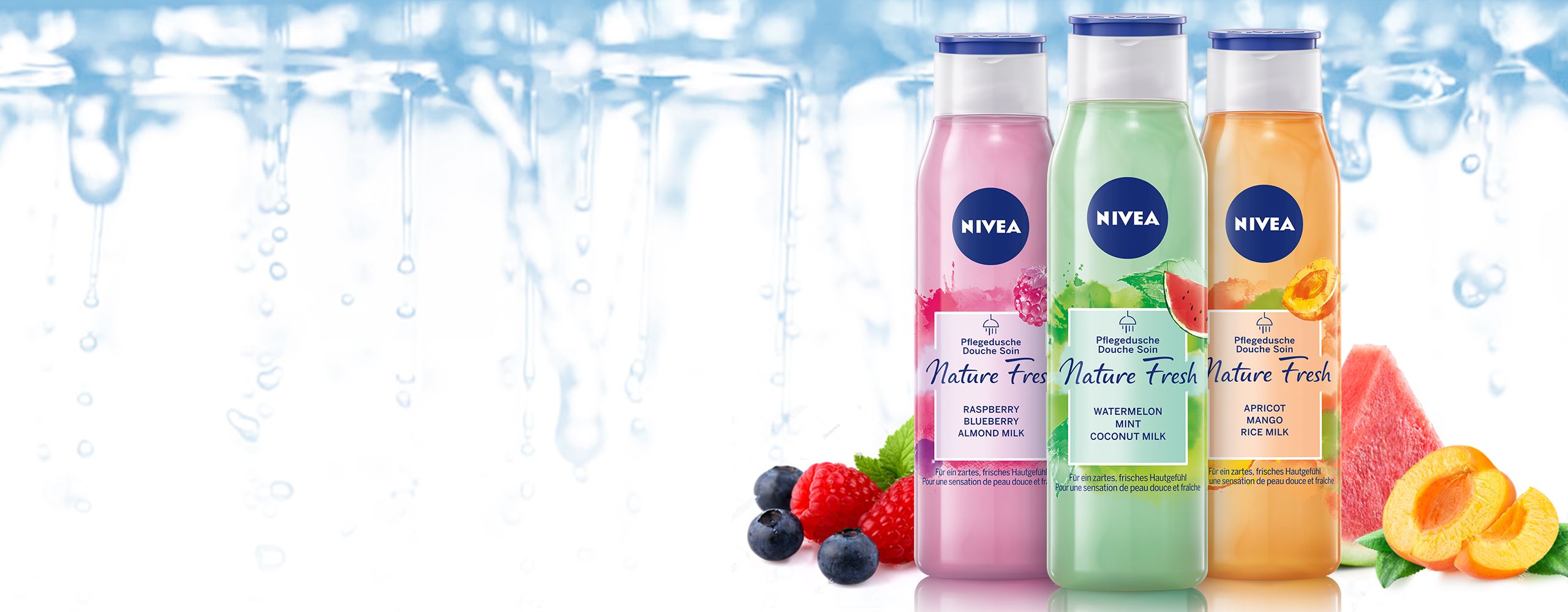 Die neuen NIVEA Nature Fresh Pflegeduschen.