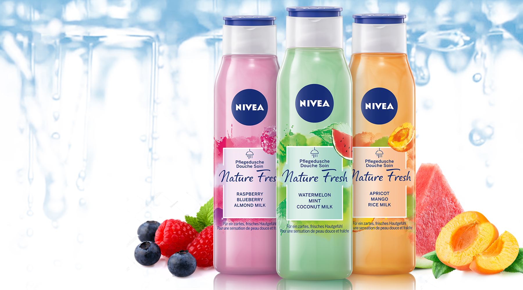 Die neuen NIVEA Nature Fresh Pflegeduschen.