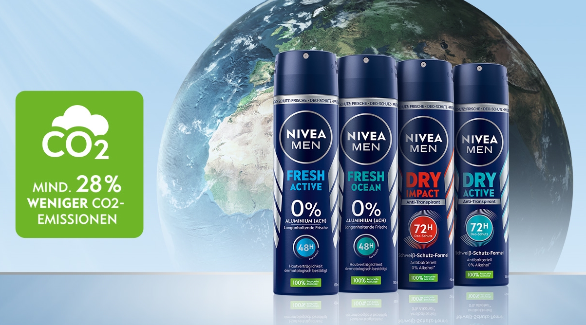NIVEA MEN Deospray Dosen aus zu 100 % recyceltem Aluminium