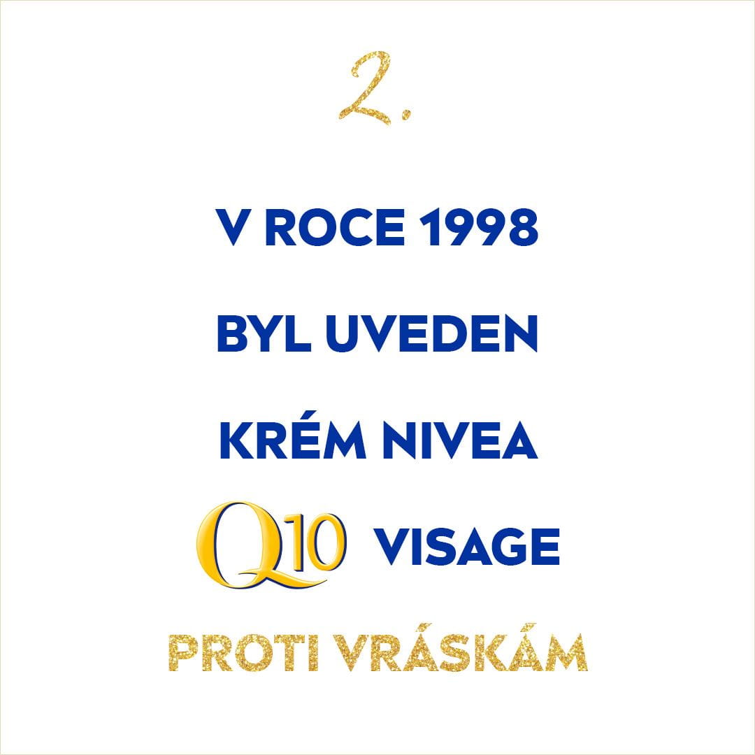 V ROCE 1998 BYL UVEDEN KRÉM NIVEA VISAGE Q10 PROTI VRÁSKÁM