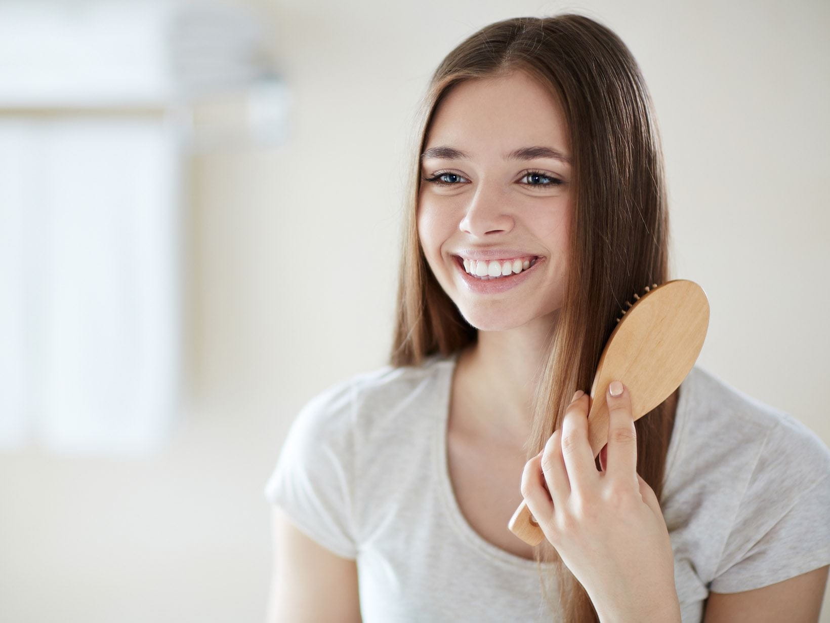 Naturborsten für ein schonendes Entwirren der Haare
