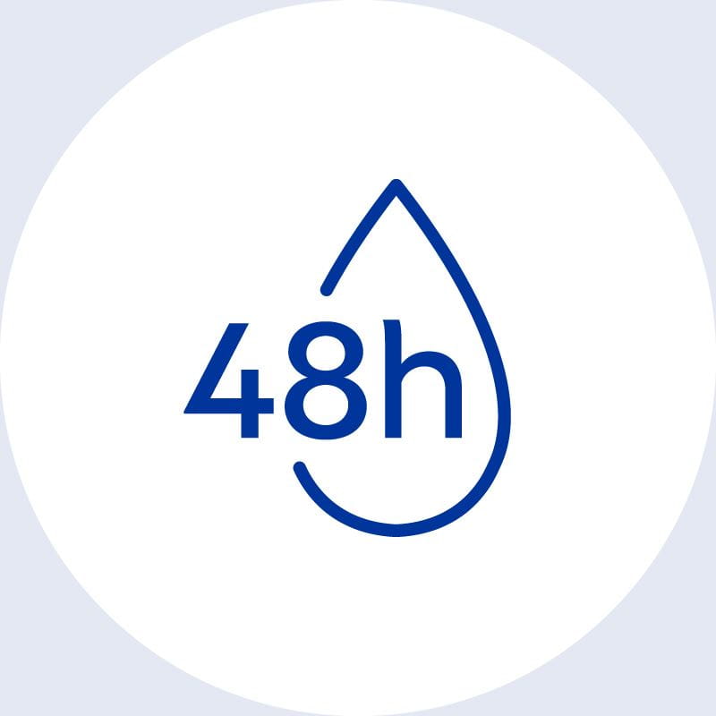 48 Stunden Feuchtigkeit