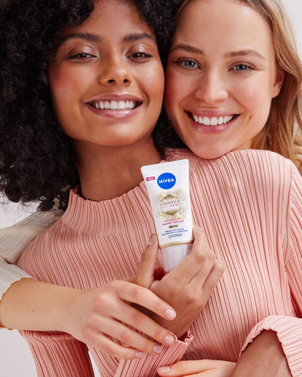 two girls smiling