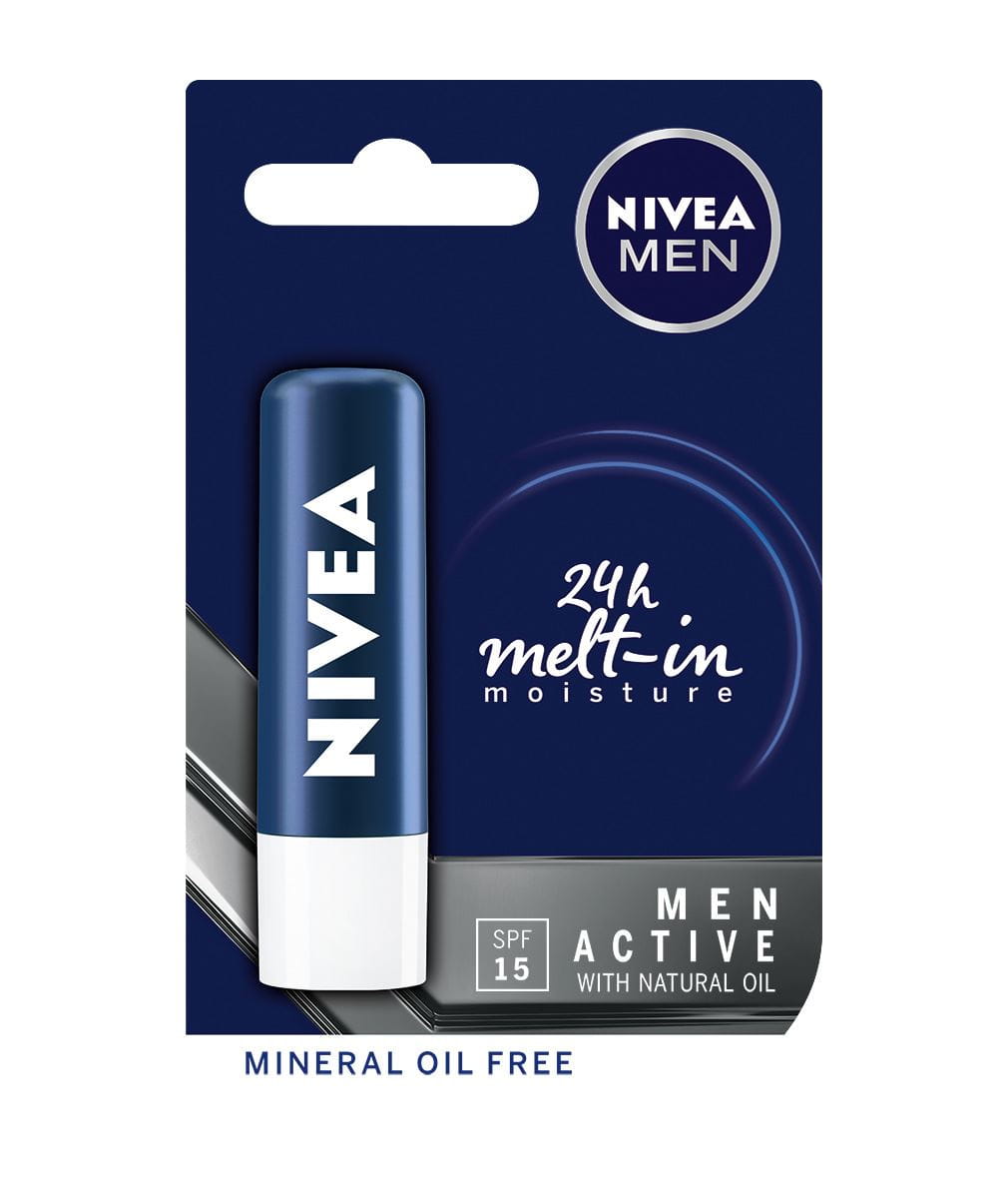 nivea active lip balm for men