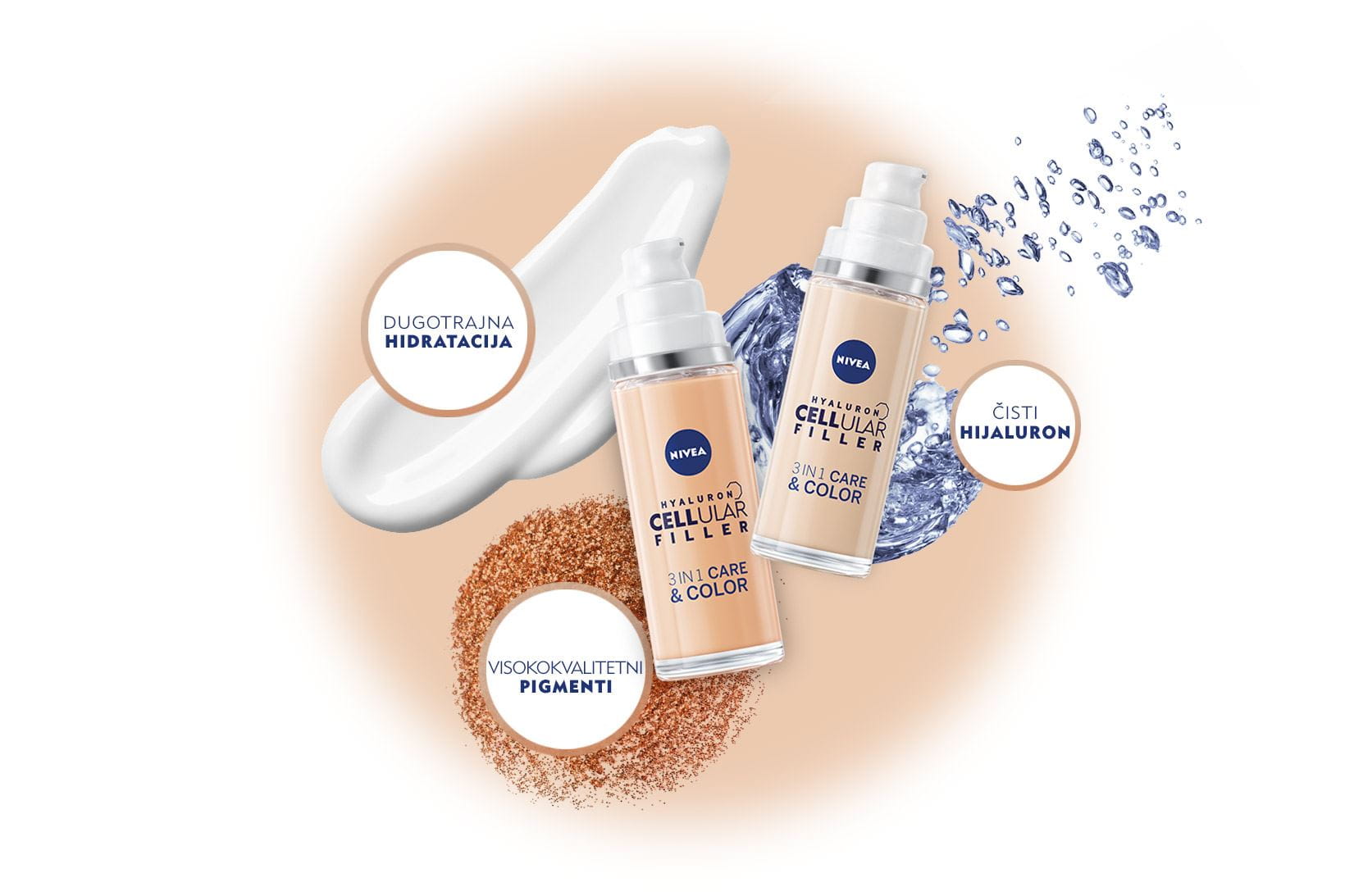 Prednosti NIVEA Cellular 3-u-1 njegujućeg pudera.