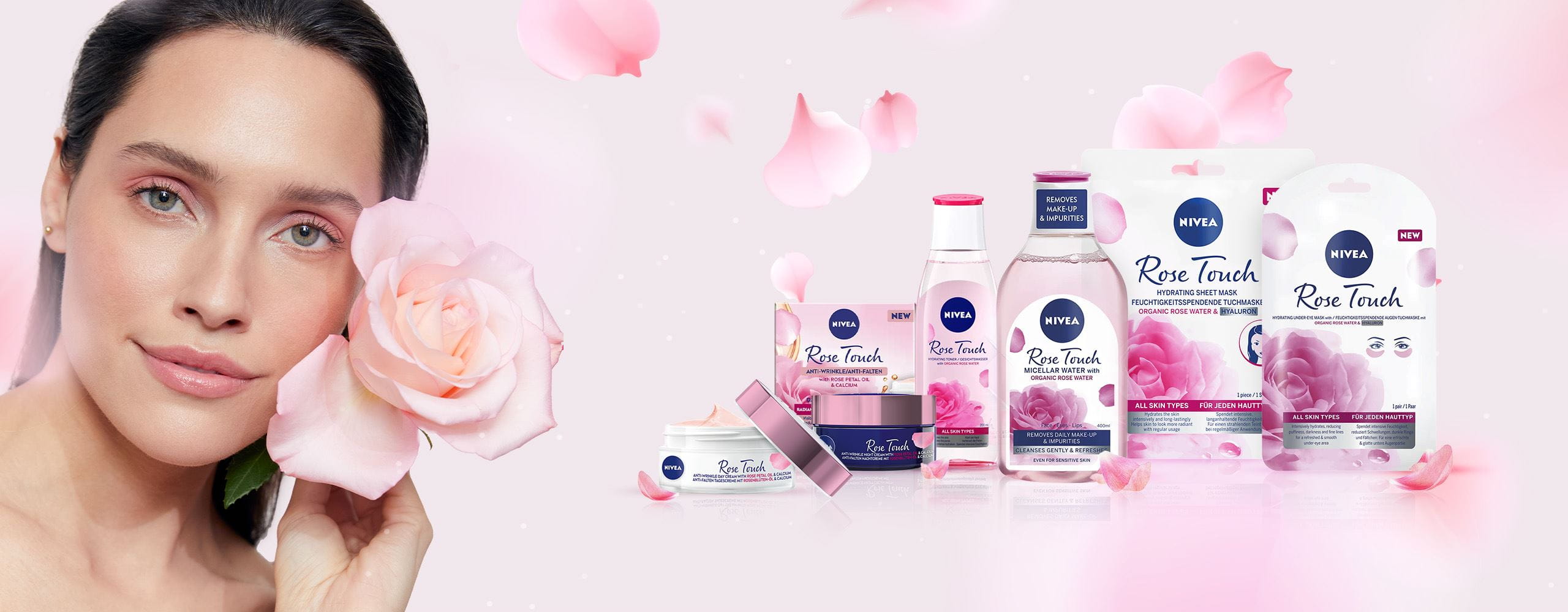 NIVEA Rose Touch Arcitsztítók organikus rózsavízzel