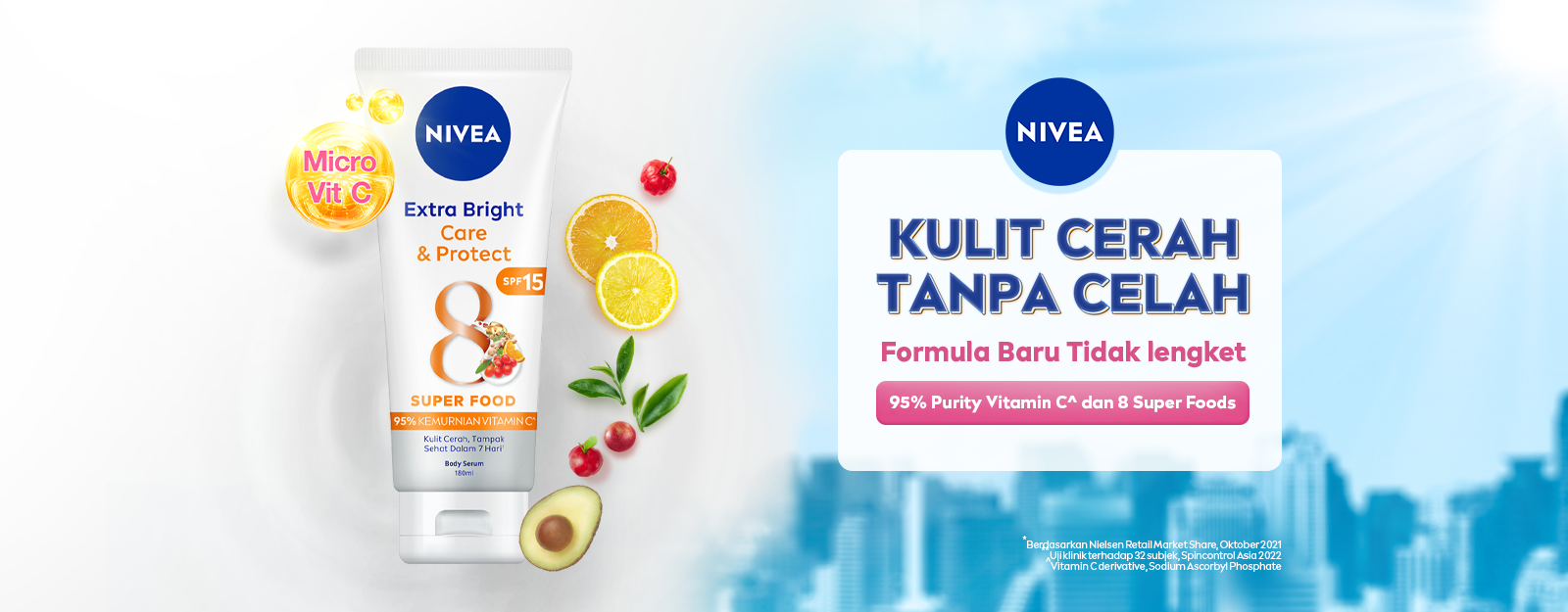 NIVEA Extra Bright Care & Protect KV highlights