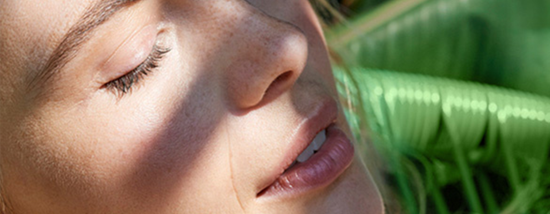 woman close her eyes