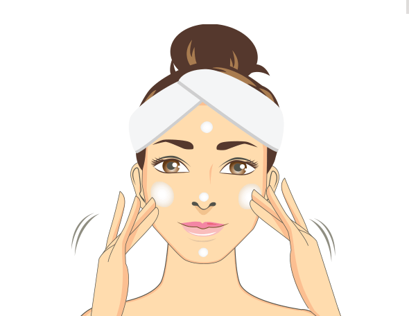 woman cleaning face illustration