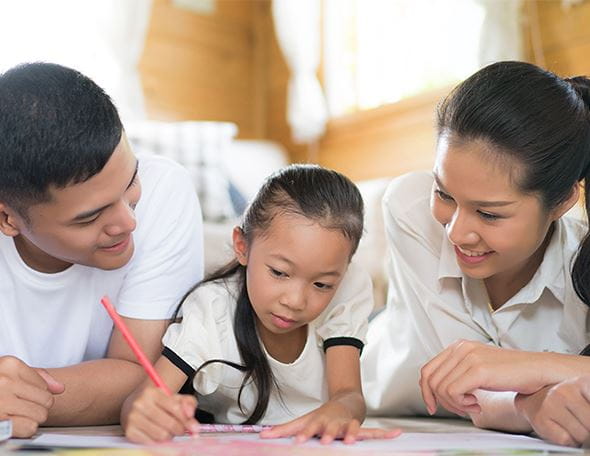 a family learning together