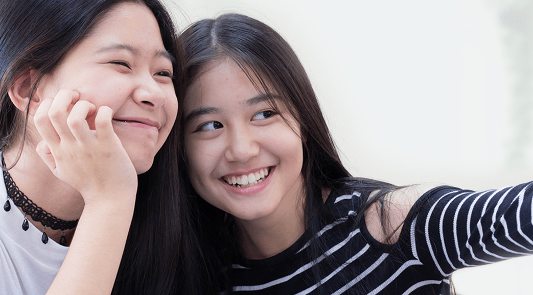 two girls taking a selfie