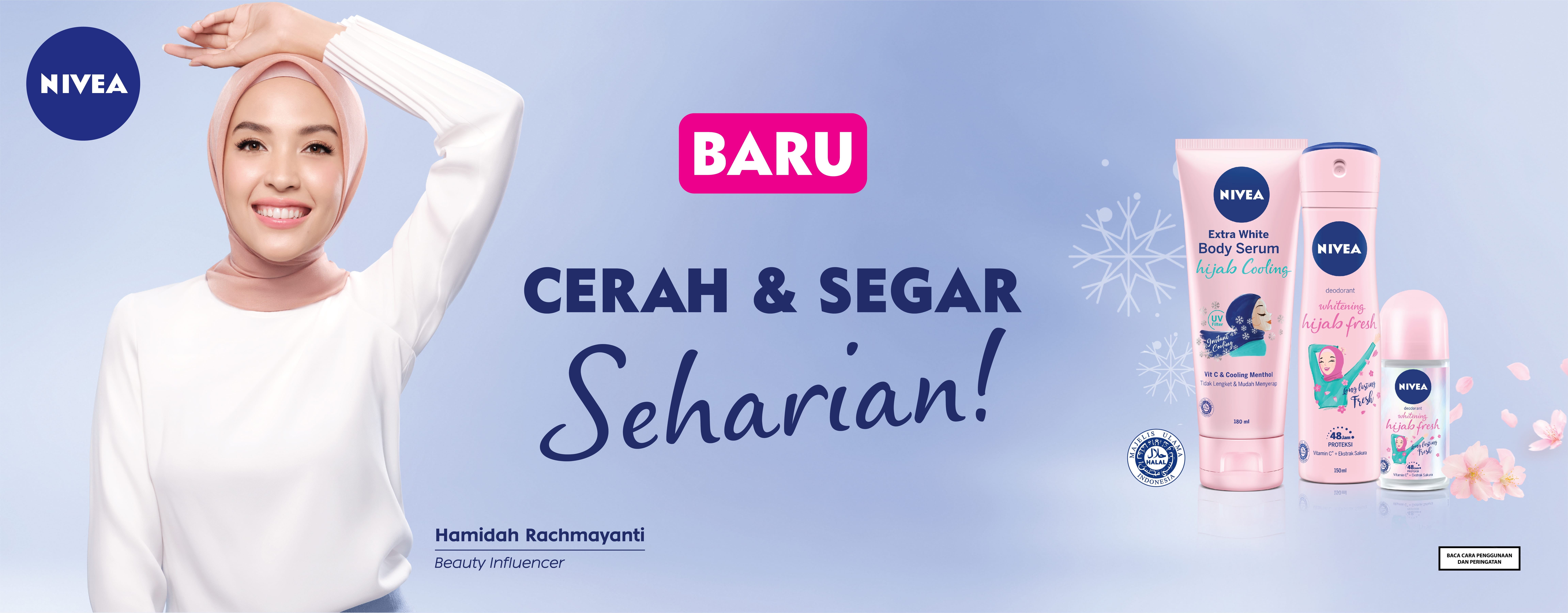 Hamidah Rachmayanti for NIVEA Hijab Cooling Body Lotion campaign banner
