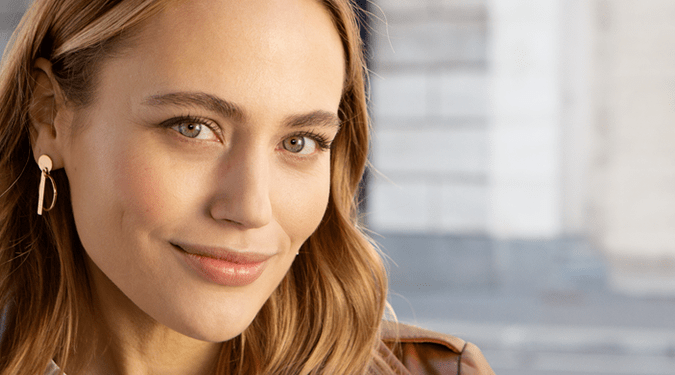woman with blonde hair smiling