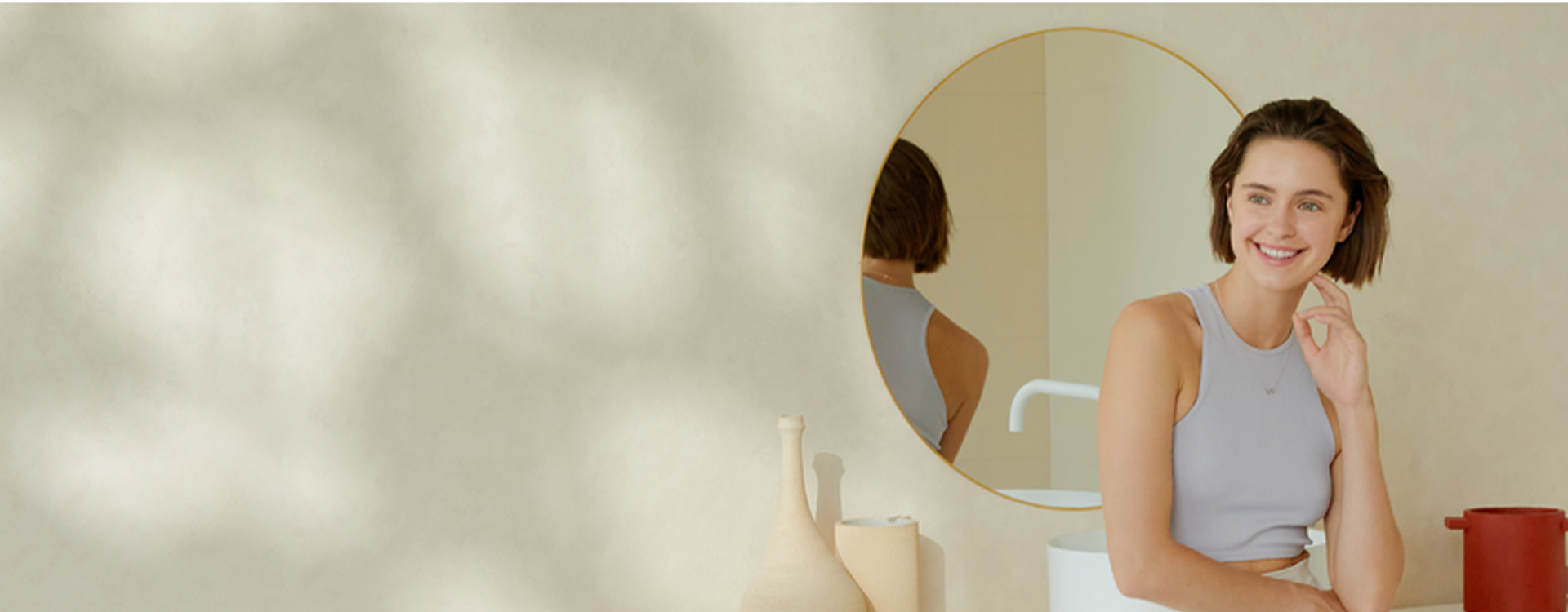 woman standing and smiling