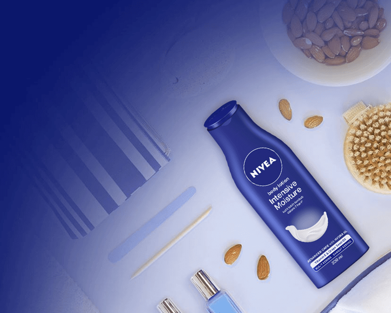 NIVEA Intensive Moisture Body Lotion with almonds around