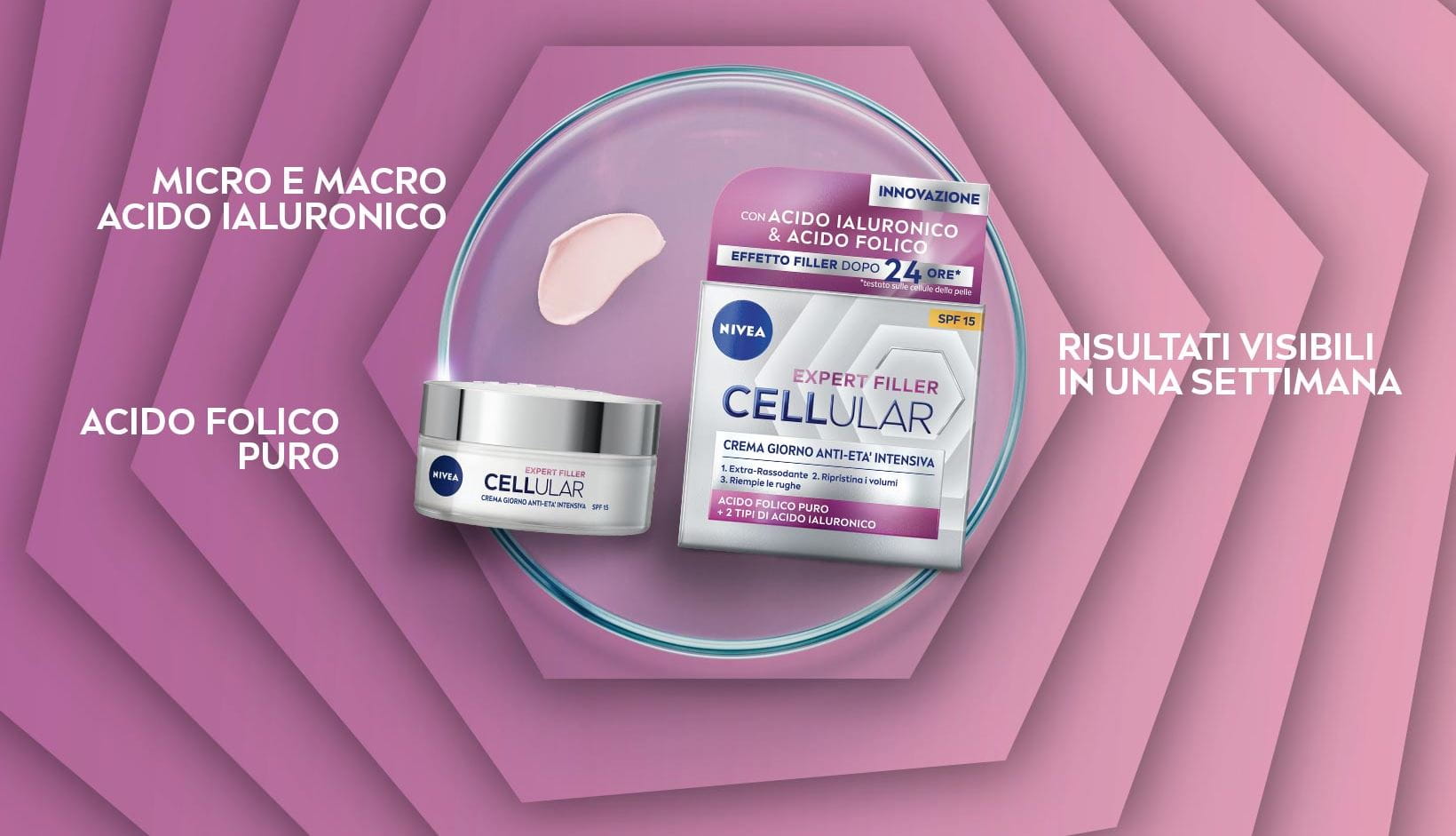 Packaging of Nivea deep wrinkle cream with hyaluronic acid