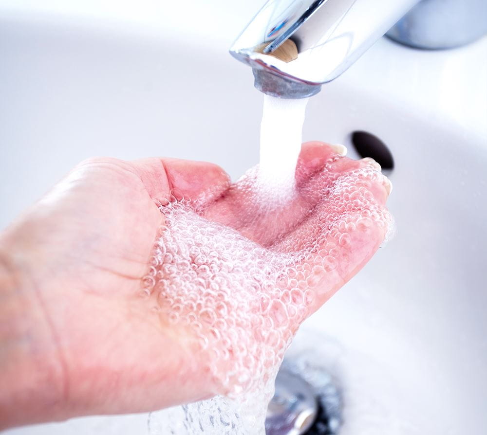 Avoid washing or soaking your hands in hot or iced water