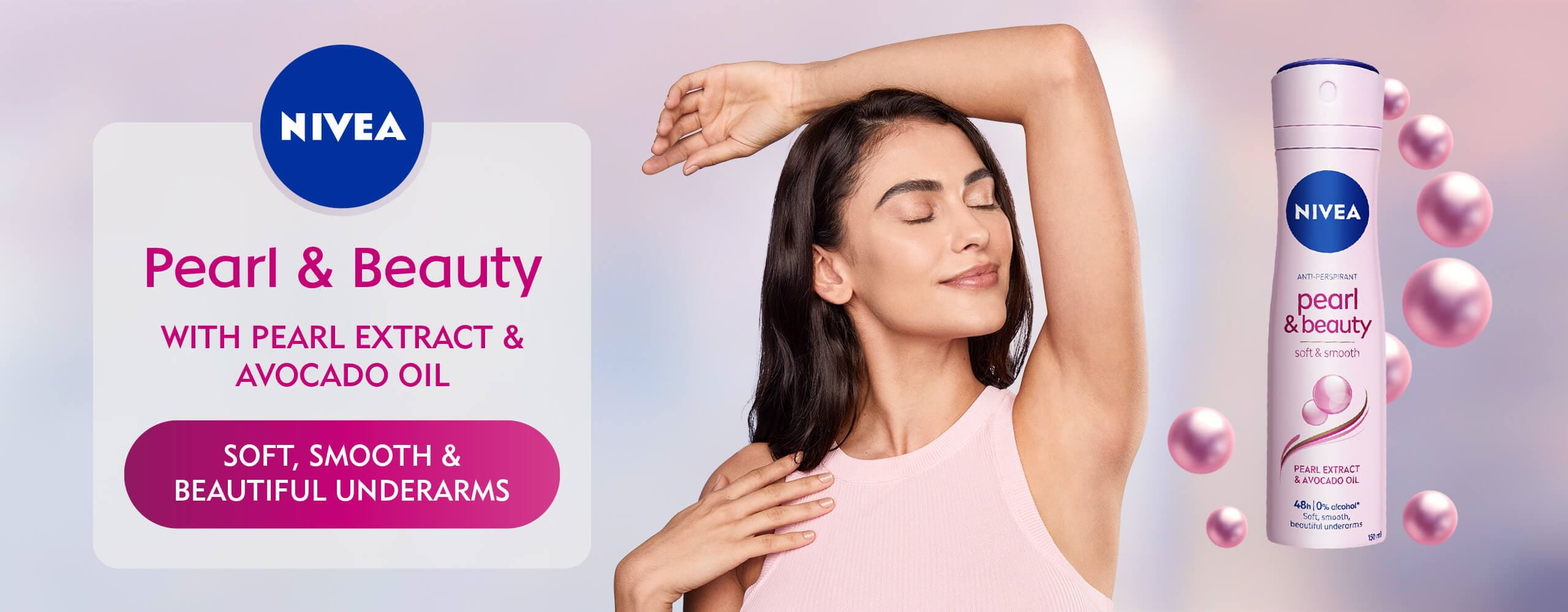 A Banner for Nivea Anti Perspirant Pearl & Beauty Deodorant