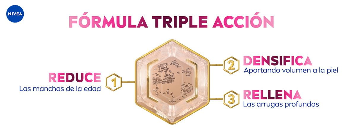 Fórmula Triple Acción para reducir manchas