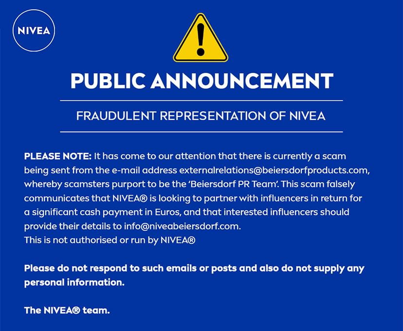 NIVEA Public Service Announcement