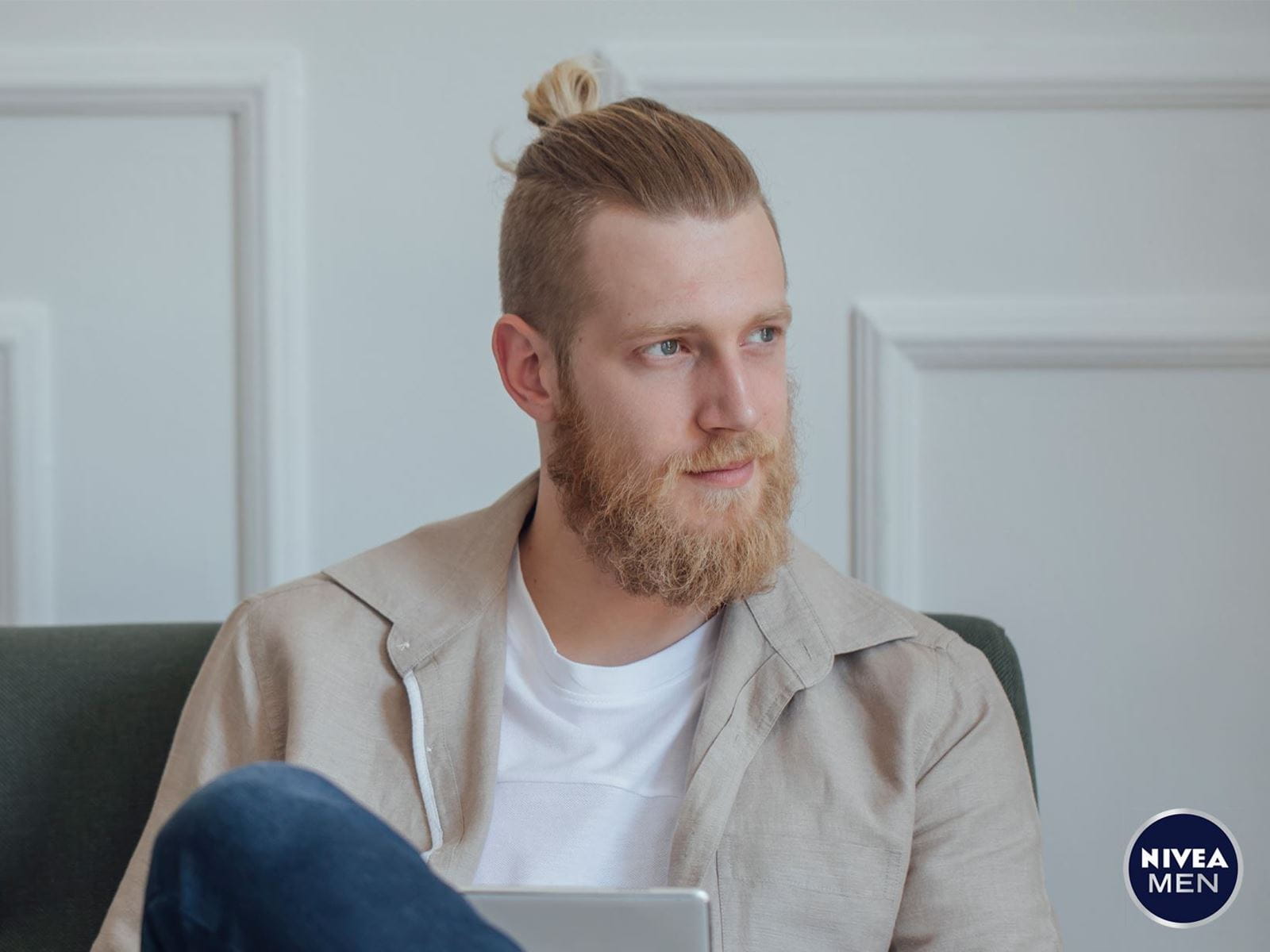 Man bun hairstyle