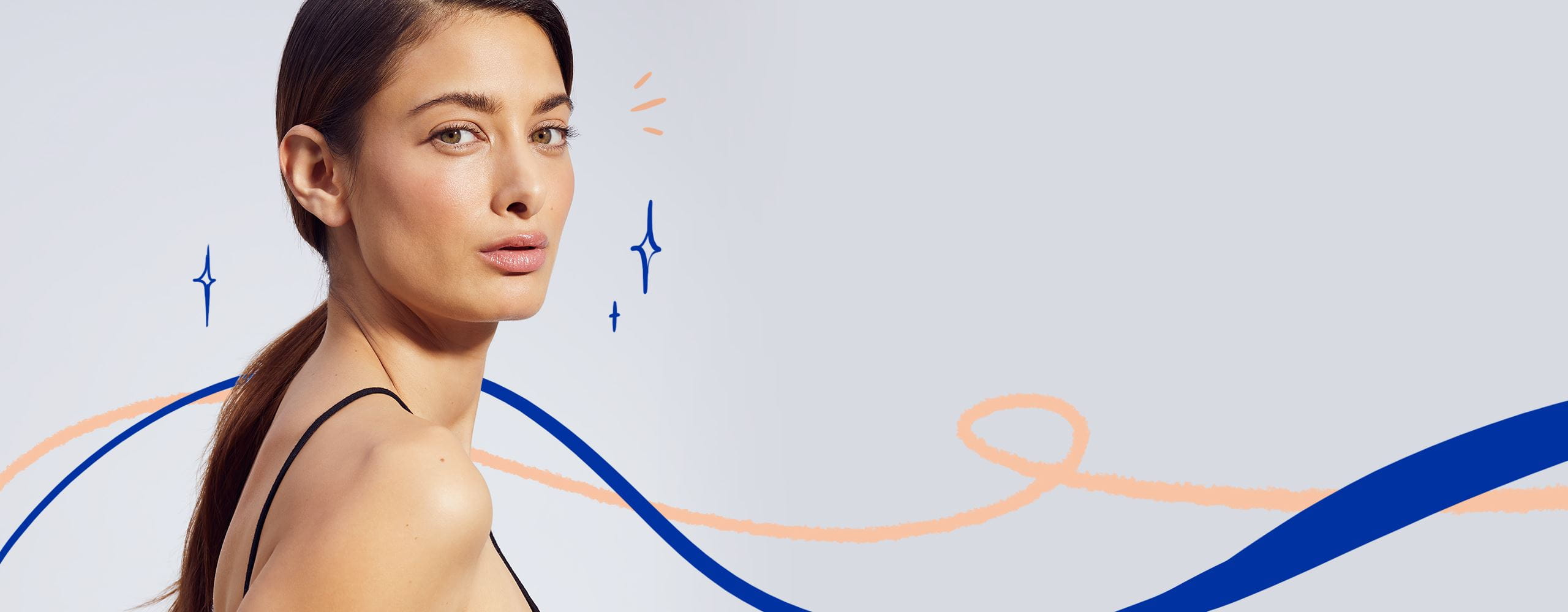 Mięśnie szyi a młodo wyglądająca twarz i dekolt	