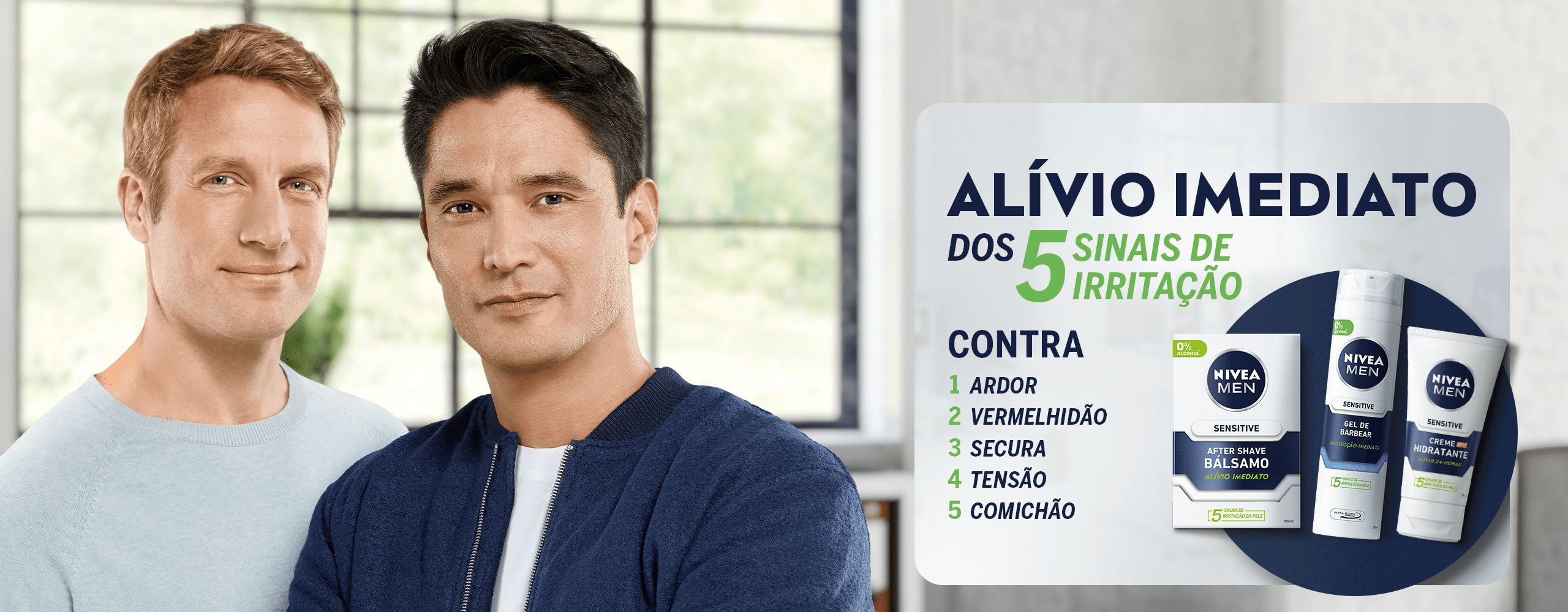 gama NIVEA MEN para pele sensível